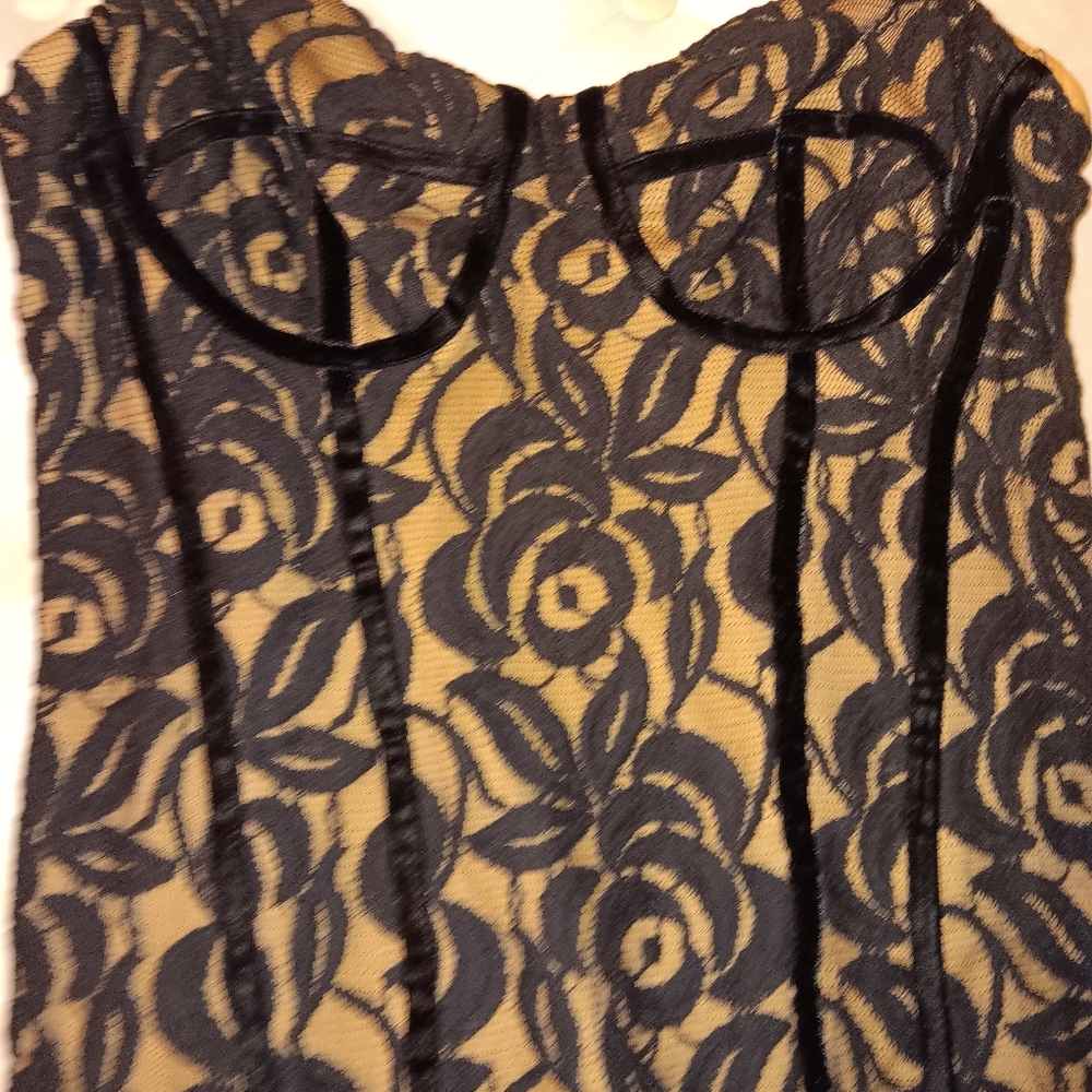 Black lace vintage mini cocktail dress -- size small, New - Picture 3 of 5